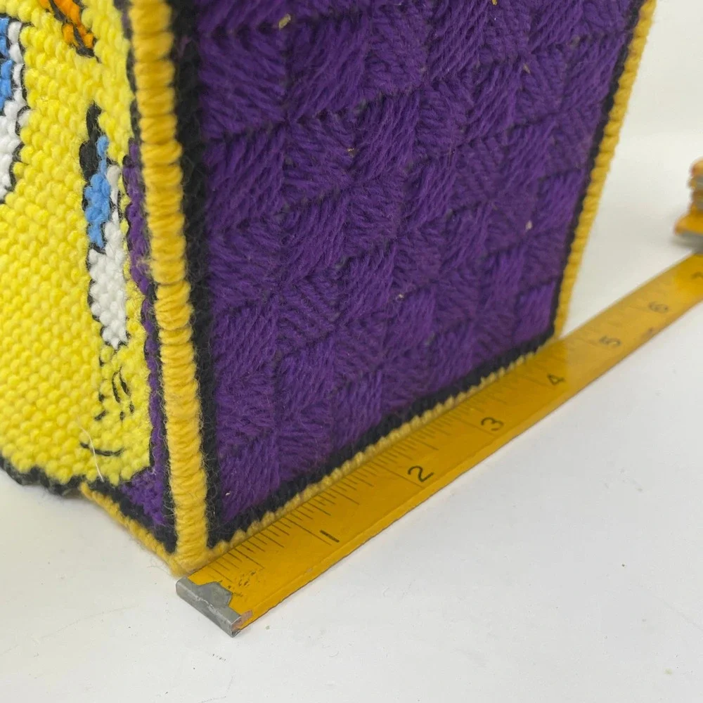 Vintage‎ Tweety Bird Plastic Canvas Tissue Box Cover Looney Tunes Purple Yellow